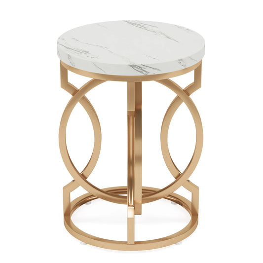 Tribesigns Modern Round End Table With Thick Wood Top O Shaped Base