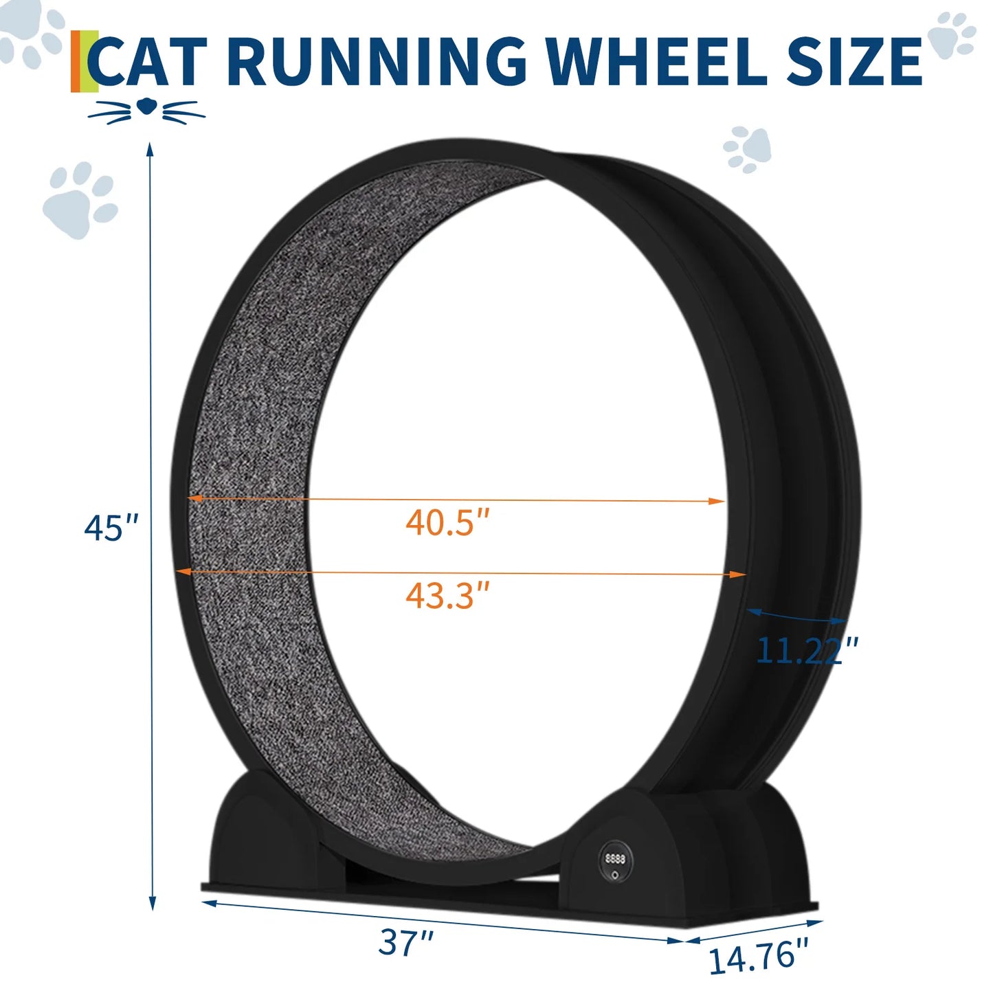 HiMISS Cat Exercise Wheel Super Quiet Running Wheel Pedometer