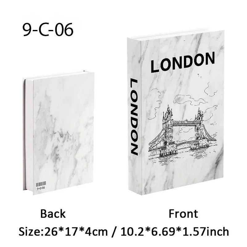 Luxury Fake Book Storage Box Decor Paris Interior Ornaments