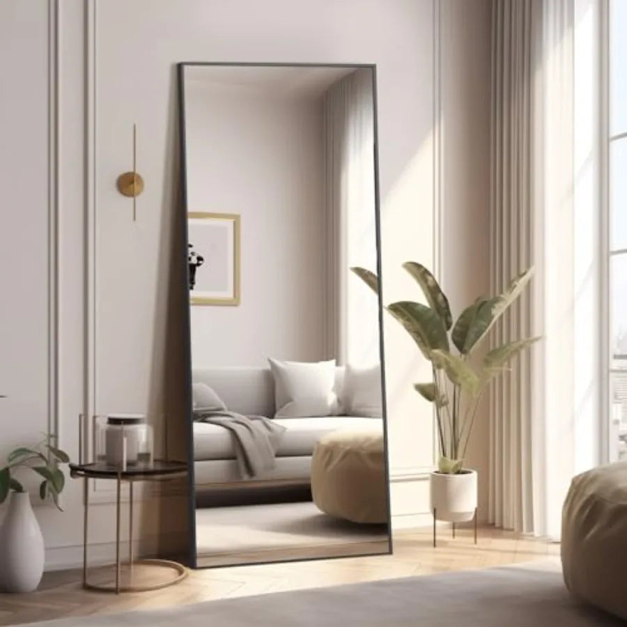 Full Length Mirror With Stand Aluminum Alloy Frame For Bedroom
