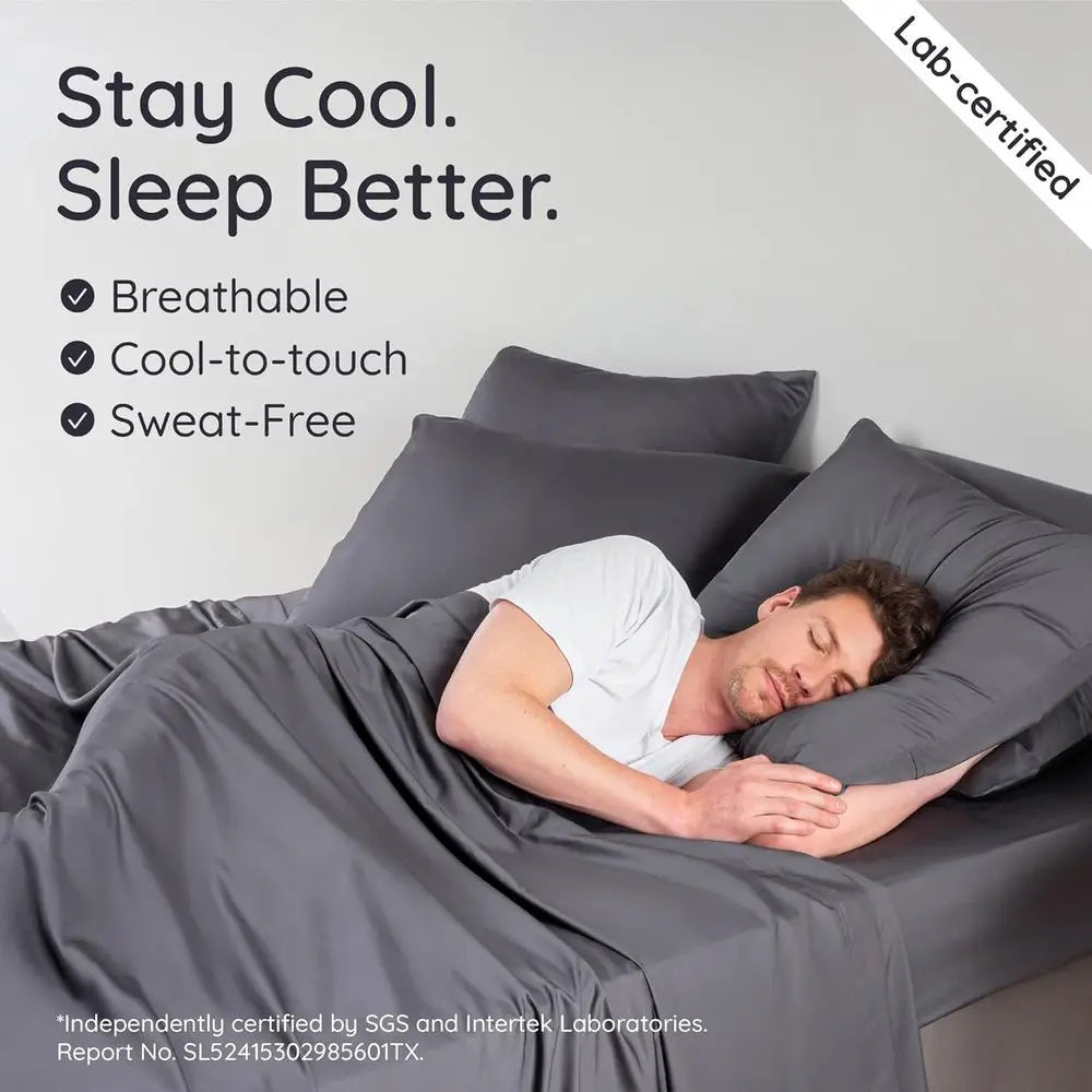 Bamboo Viscose Cooling Sheets Set 4-Piece For Comfortable Sleep