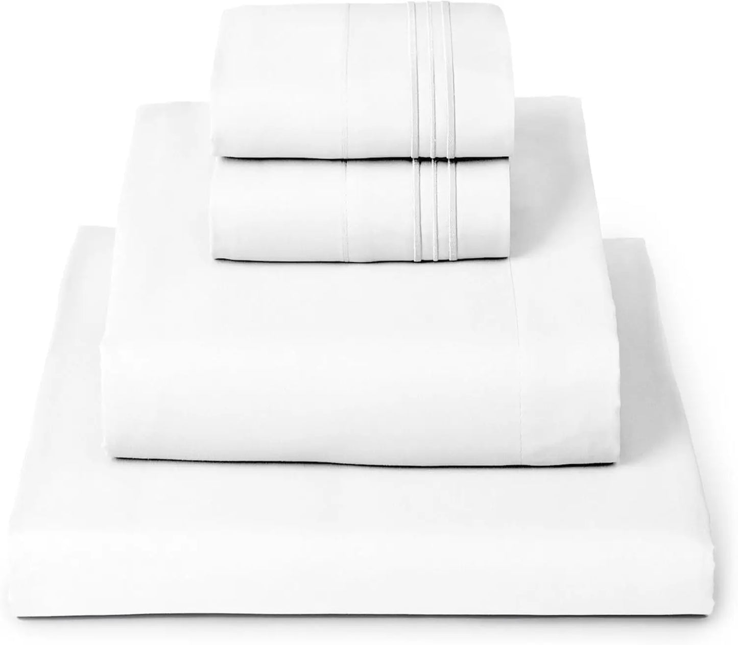 Polyester Cotton 4 Piece Sheet Set Luxury Bedding Wrinkle Resistant