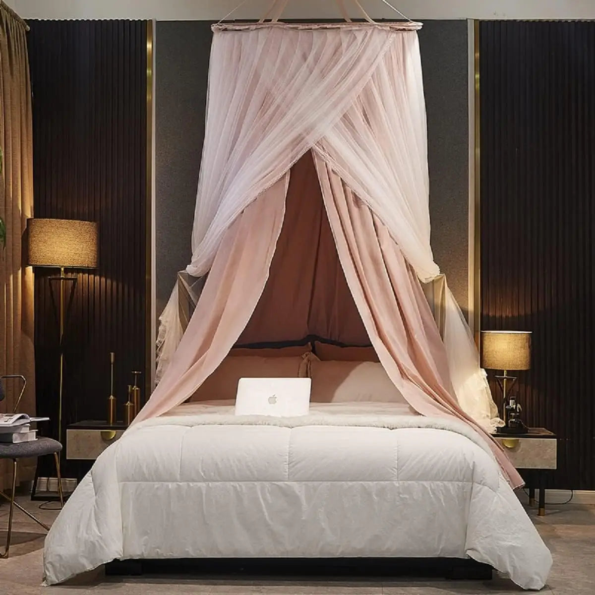 Double Layer Princess Bed Canopy With Lace Mosquito Net For Queen And King Beds