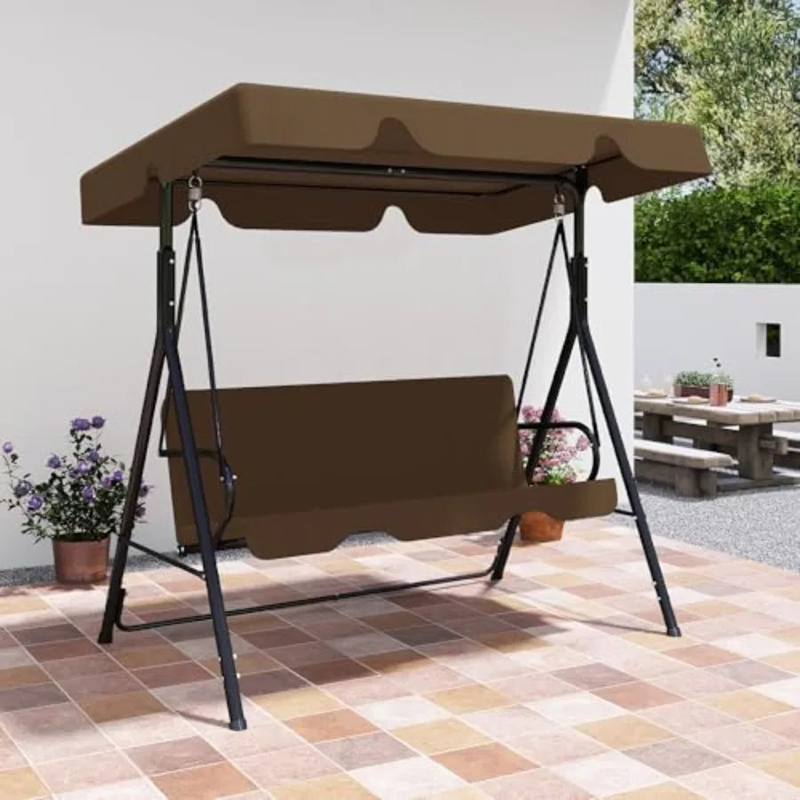 OLOEY Outdoor Patio Swing Chair With Adjustable Canopy And Heavy Duty Stand