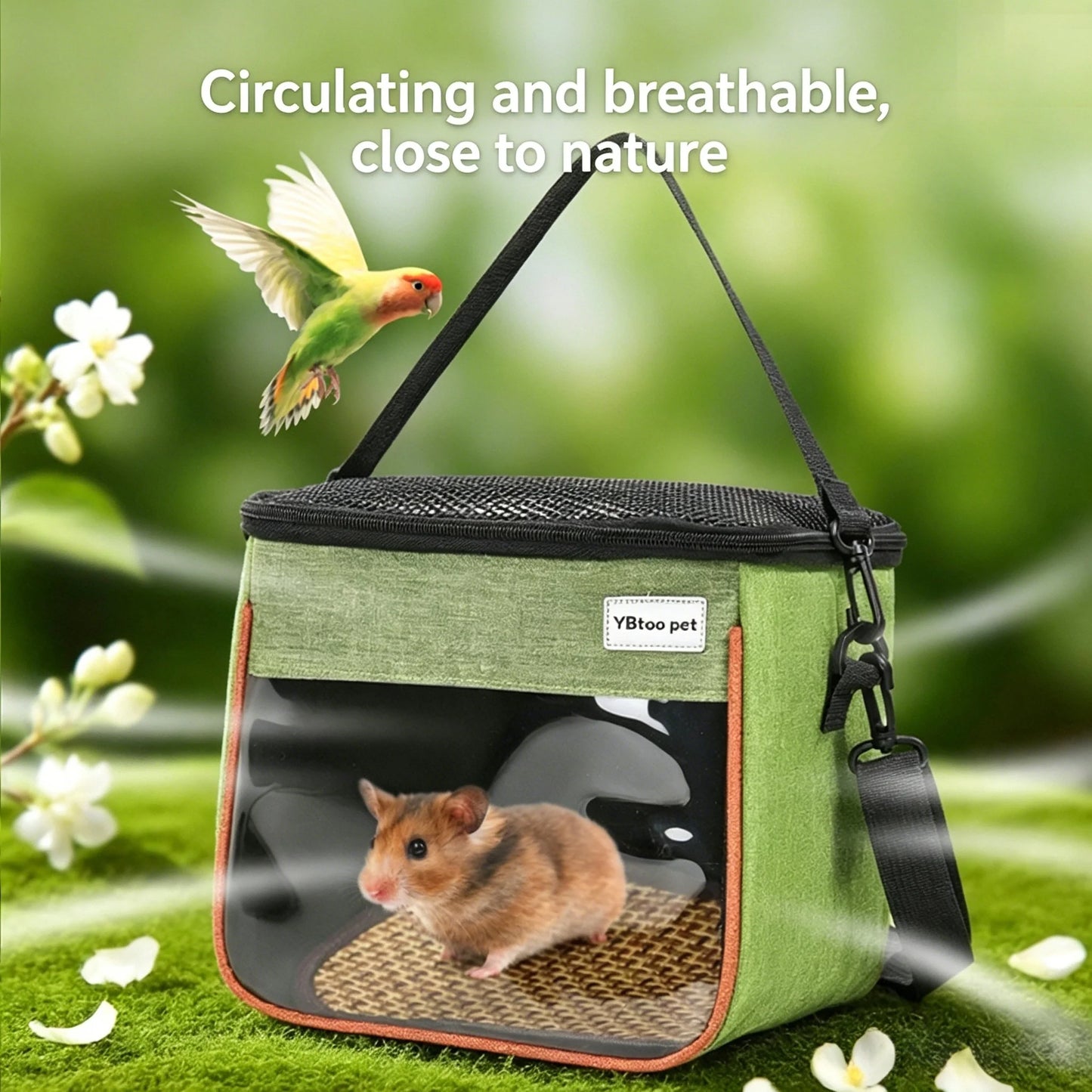 Transparent Crossbody Pet Carrier For Sugar Gliders Hamsters And Rats