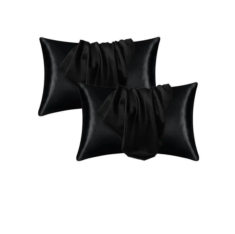 Solid Polyester Cotton Pillowcase Soft Satin Look Pillow Cover
