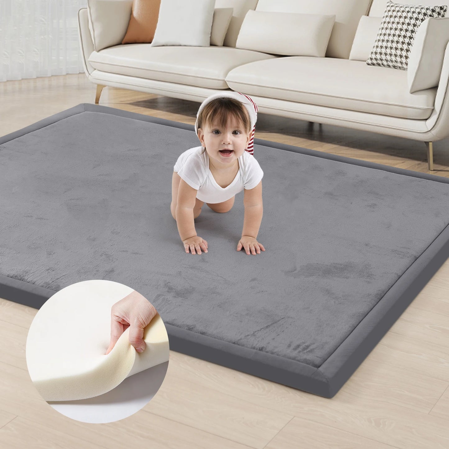 Huloo Sleep Memory Foam Floor Carpet With Non Slip Bottom