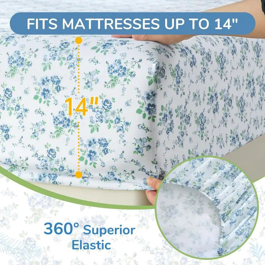 4 Piece Sheet Set, Soft Breathable Sheets With Deep Pocket