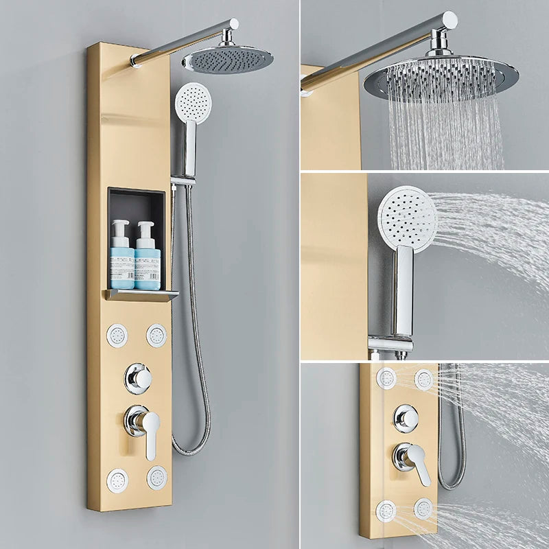 Suguword Shower Panel Faucet Fahrenheit Degree Display Spa Massage Jets