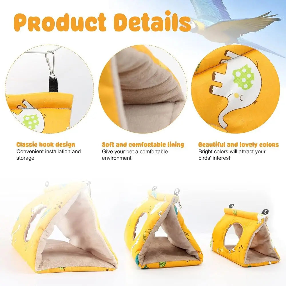 NONE Parrot Nest House Warm Plush Hanging Bed Shelter