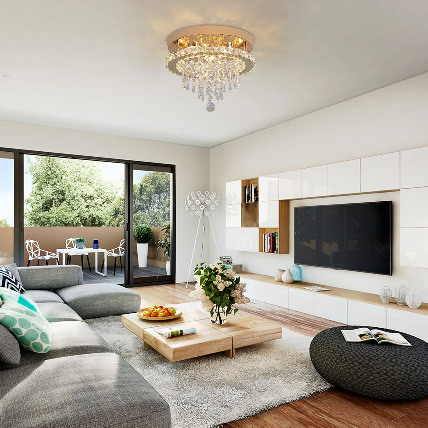 VETRULUS Luxury Crystal Chandelier Ceiling Led Light