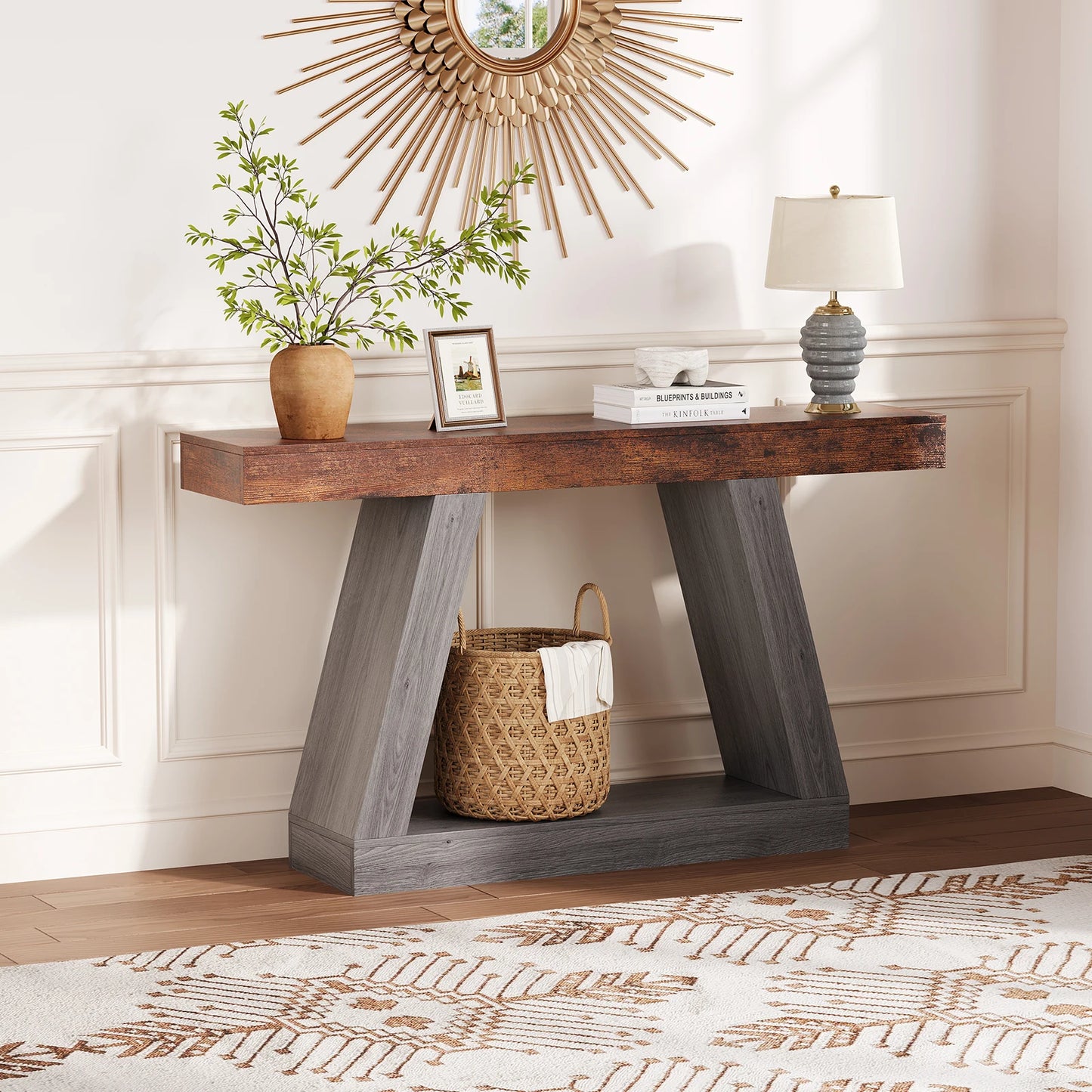 HiMISS Narrow 2-Tier Console Table For Entryway And Living Room