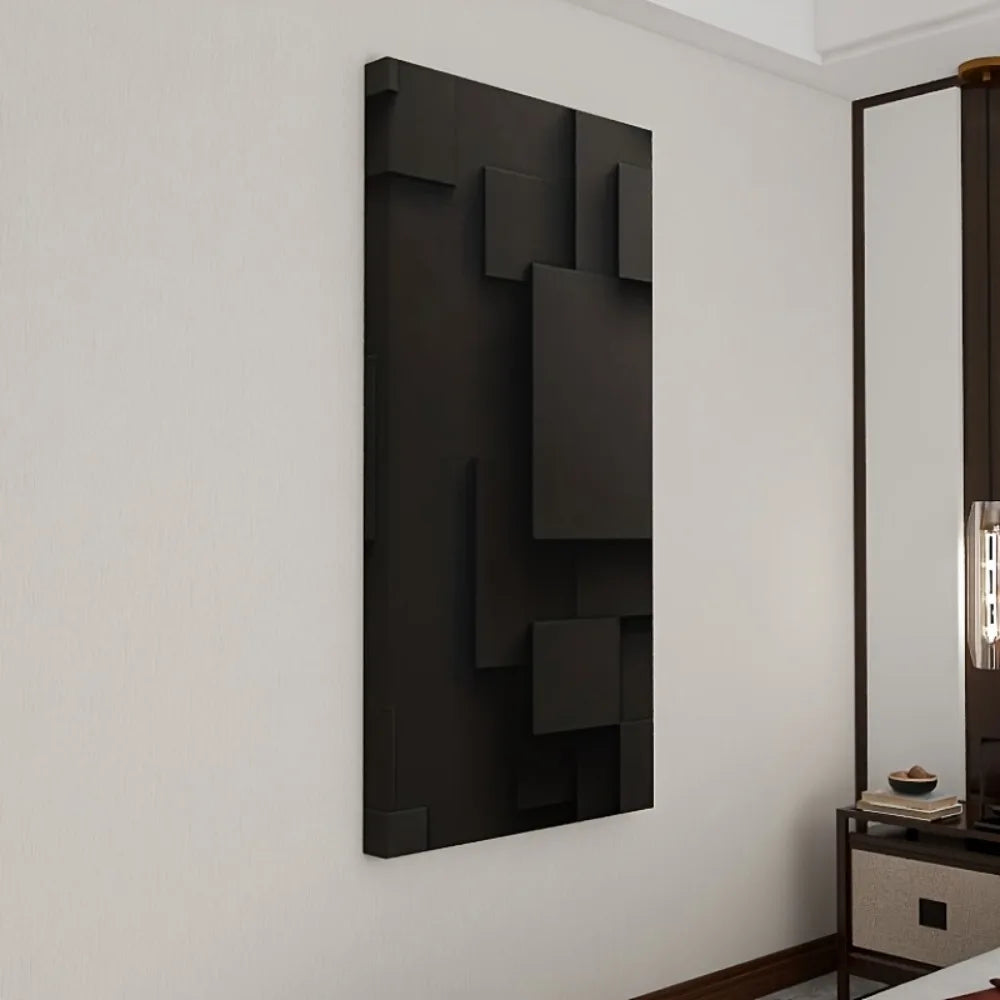 Abstract Geometric Mural Canvas With Pine Wood Frame