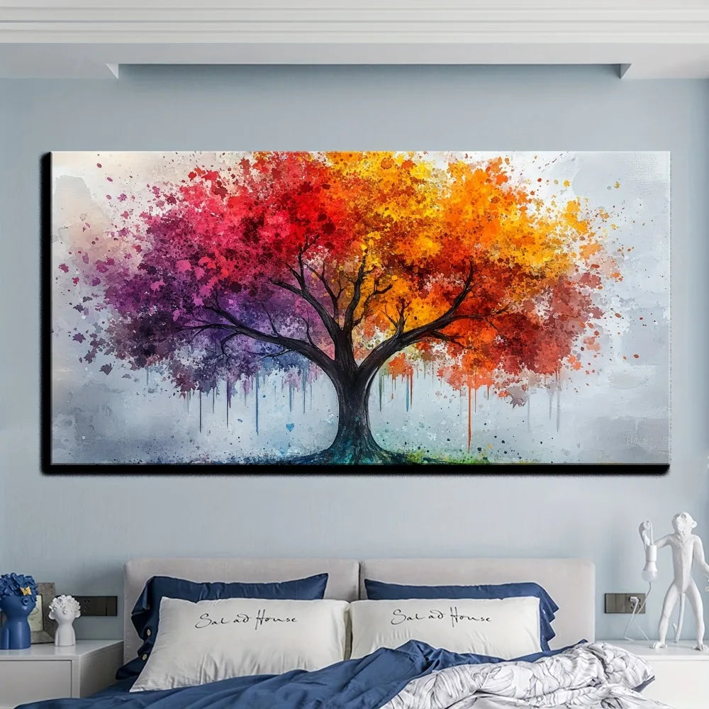 Tree of Life Canvas Wall Art Decor Print with Wood Frame