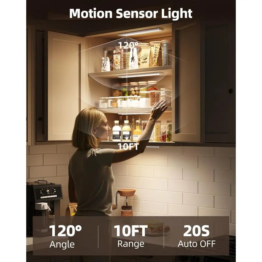 Under Cabinet Lighting With Motion Sensor Rechargeable Wireless Dimmable Remote
