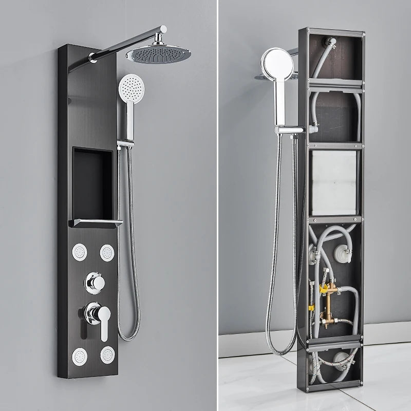 Suguword Shower Panel Faucet Fahrenheit Degree Display Spa Massage Jets