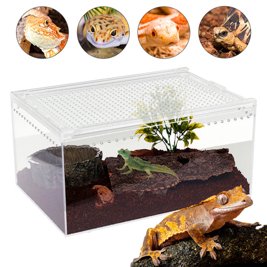 Bymaocar Acrylic Reptile Terrarium With Magnetic Lock Ventilation