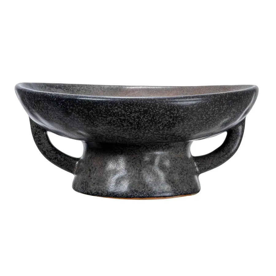 XMSJ Stoneware Bowl With Handle And Base Reactive Glaze