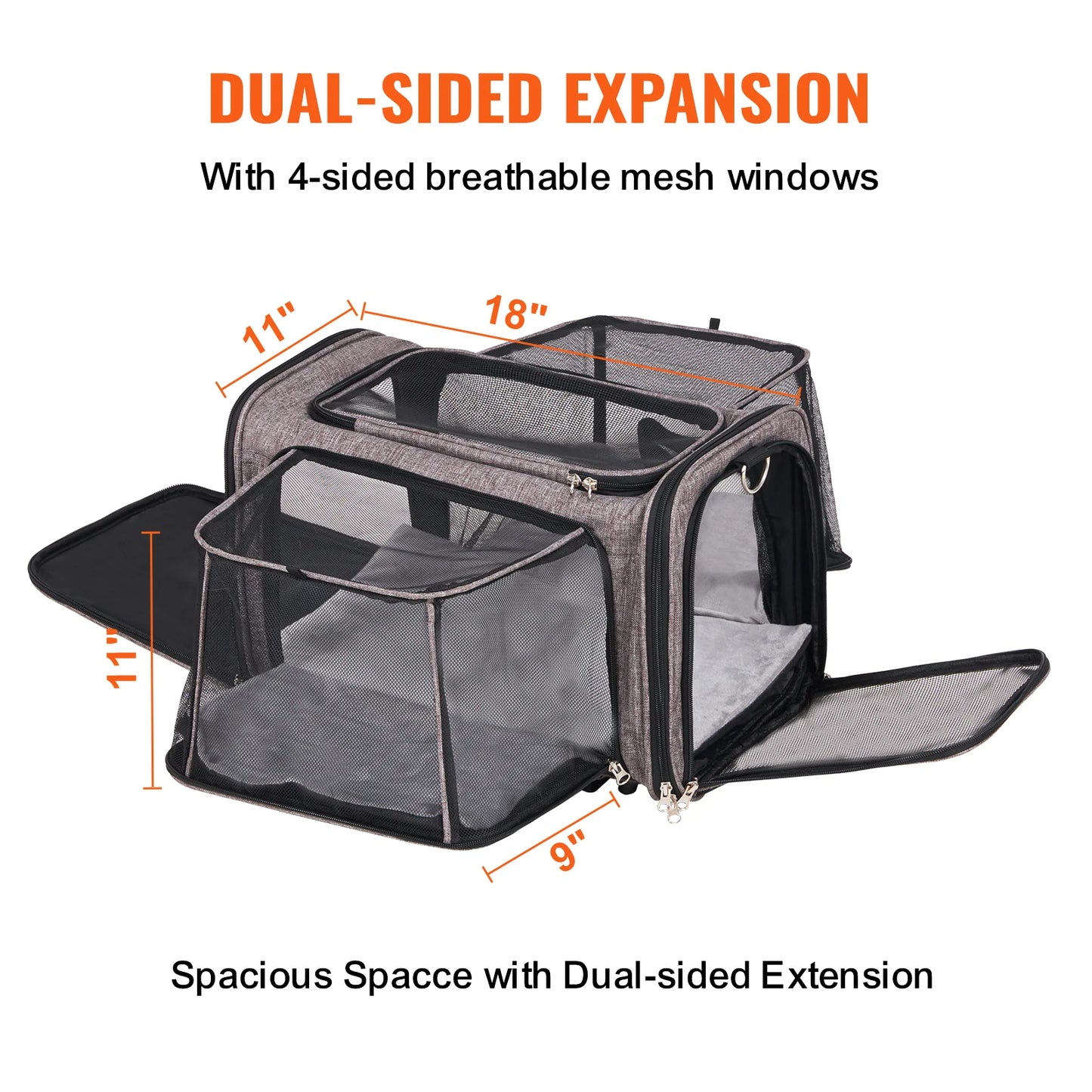 Pet Carrier Backpack for Cats and Small Dogs With Telescopic Handle Wheels