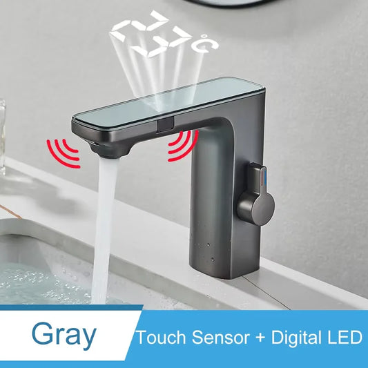 Shinesia Touch Sensor Bathroom Basin Faucet With LED Temperature Display