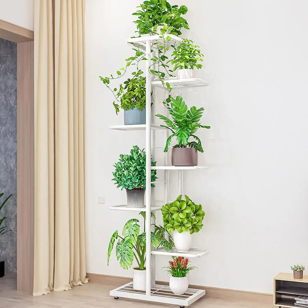 TWISTER.CK 8-Tier Metal Garden Plant Stand For Balcony Patio