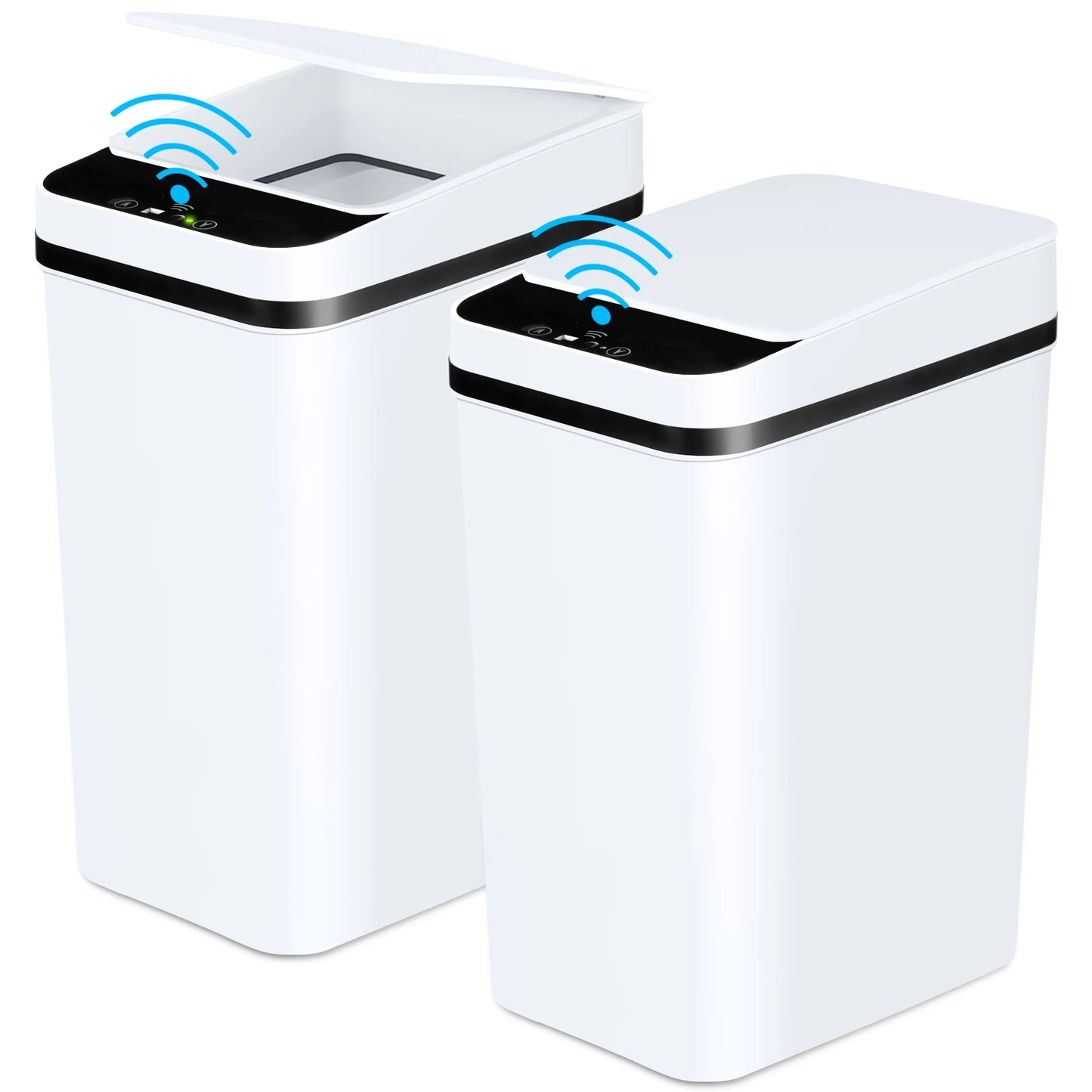 NONECN 2-Pack Touchless Bathroom Trash Cans With Lid