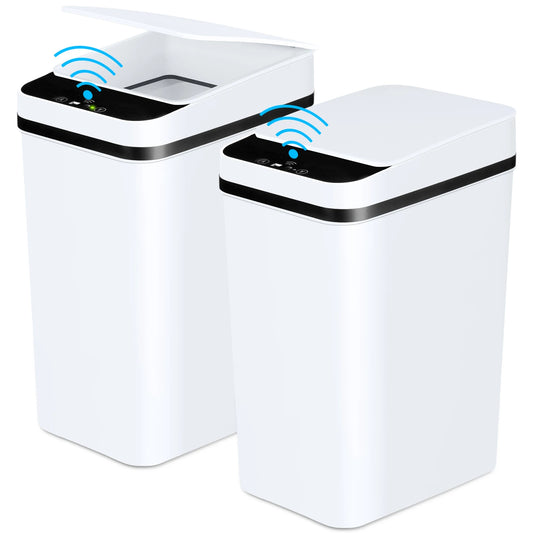 NONECN 2-Pack Touchless Bathroom Trash Cans With Lid