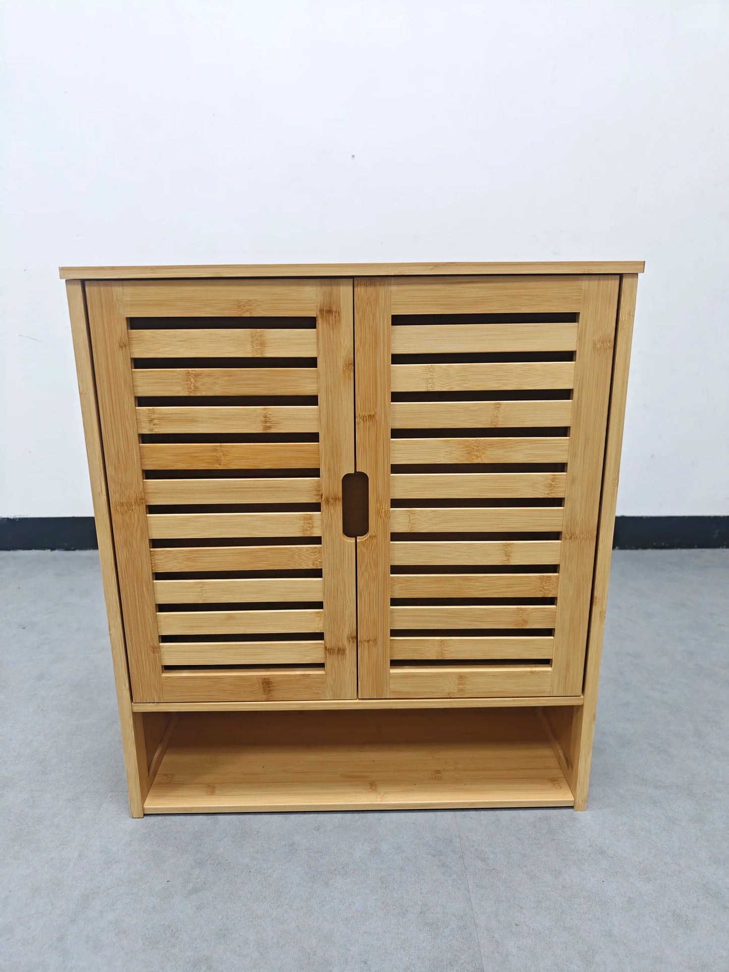 Wisfor Wall Mounted Bamboo Bathroom Cabinet Storage Shelf Medicine Cupboard