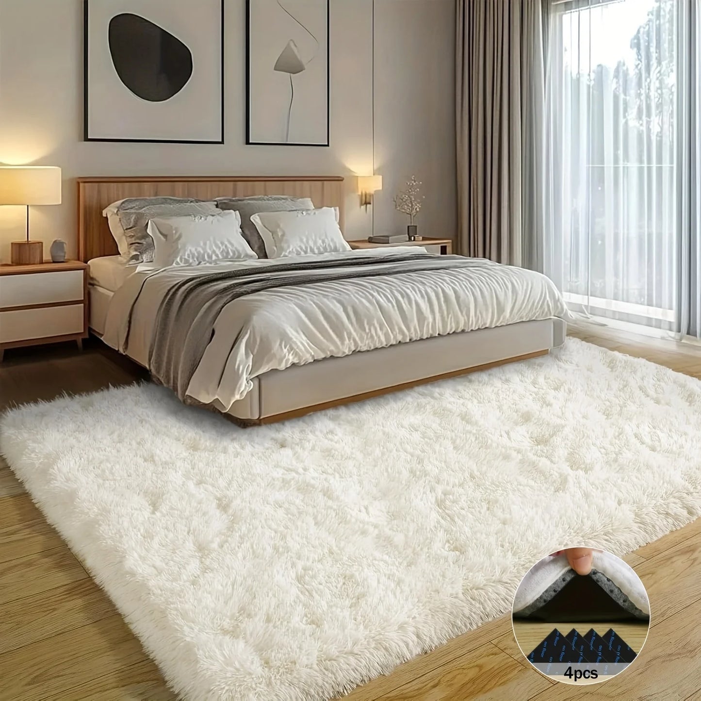 NONEDesign Aubusson Soft Shaggy Non Slip Rug for Living Room
