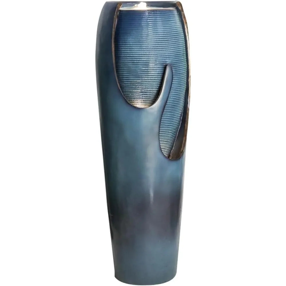 Outdoor Water Jar Floor Fountain With Lights And Pump