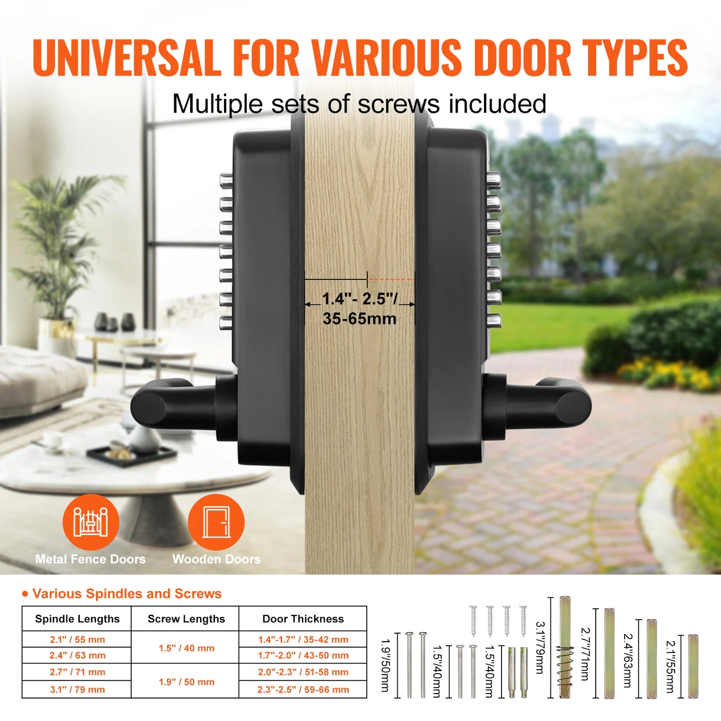 Mechanical Keyless Entry Door Lock With 14 Digit Keypad
