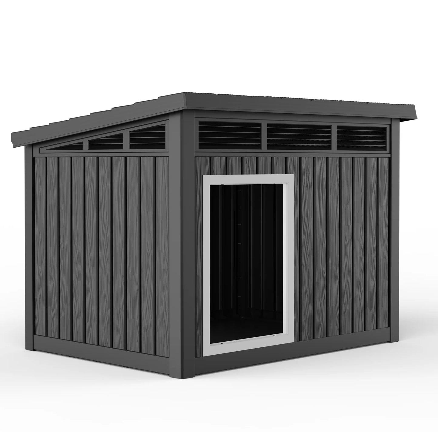 NONECN Resin Dog House With Hydraulic Rod Outdoor Kennel