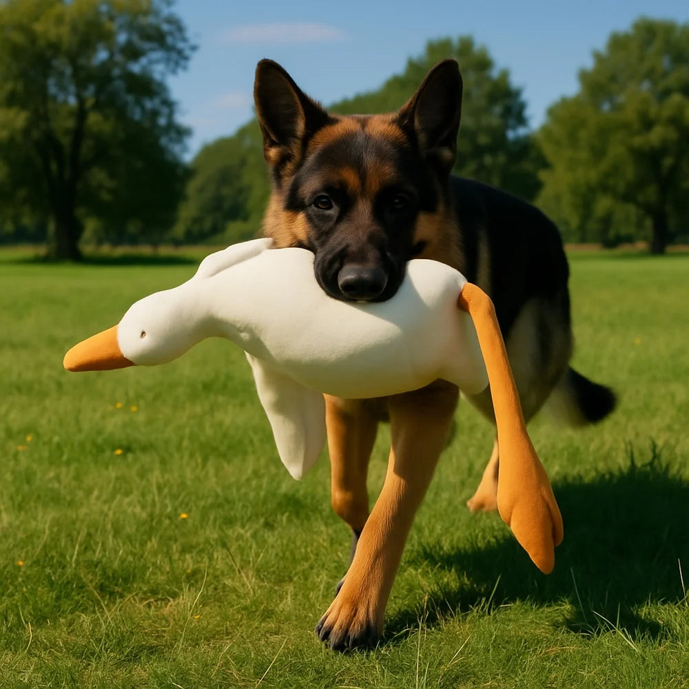 Plush Duck Dog Toy With Realistic Goose Design Chew