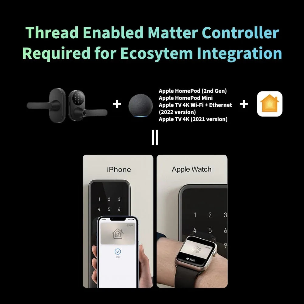 Kankeirr U300 Smart Lock Biometric Keyless Door Lock With Apple Home Keys