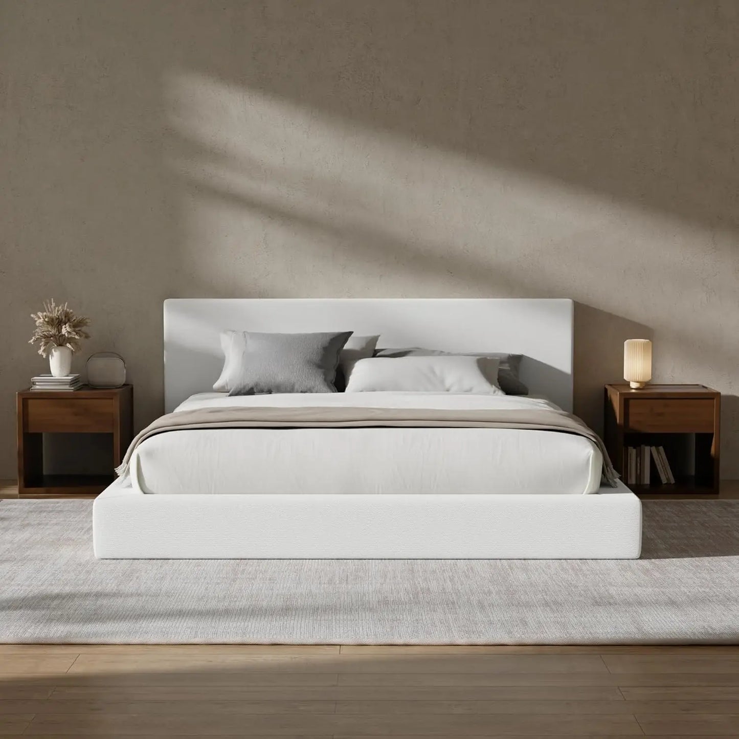 Cloud Upholstered Bed Frame With Headboard 5 Inch Foam Padding