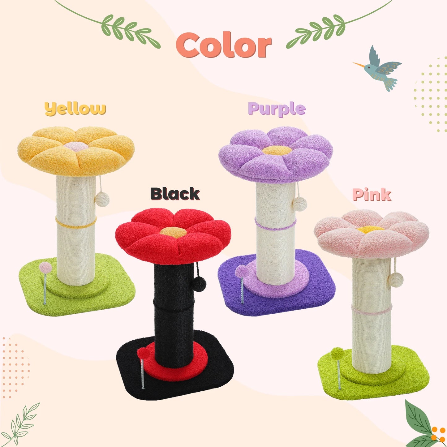 PAWZ Road Flower Cat Tree Scratching Post For Indoor Use