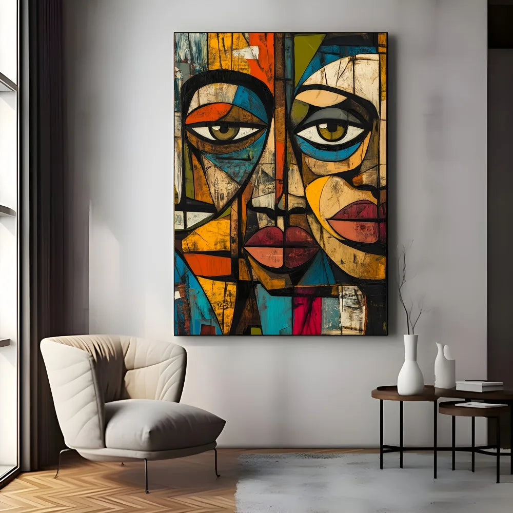 Frameless Modern African Abstract Art Canvas Print For Interior Decor