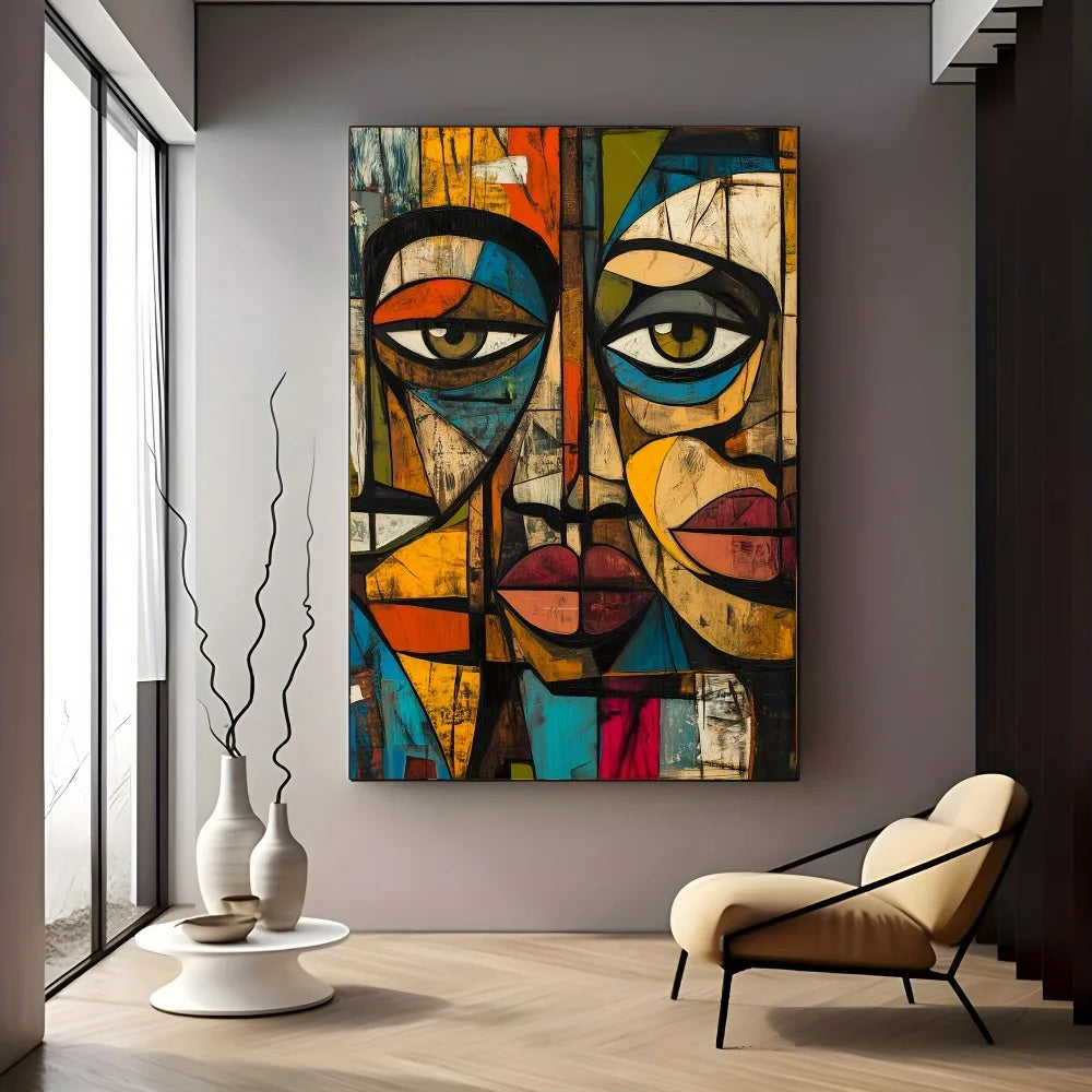 Frameless Modern African Abstract Art Canvas Print For Interior Decor
