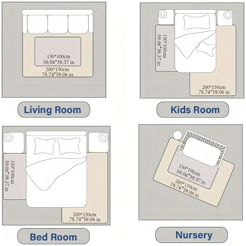 Huloo Sleep Memory Foam Floor Carpet With Non Slip Bottom