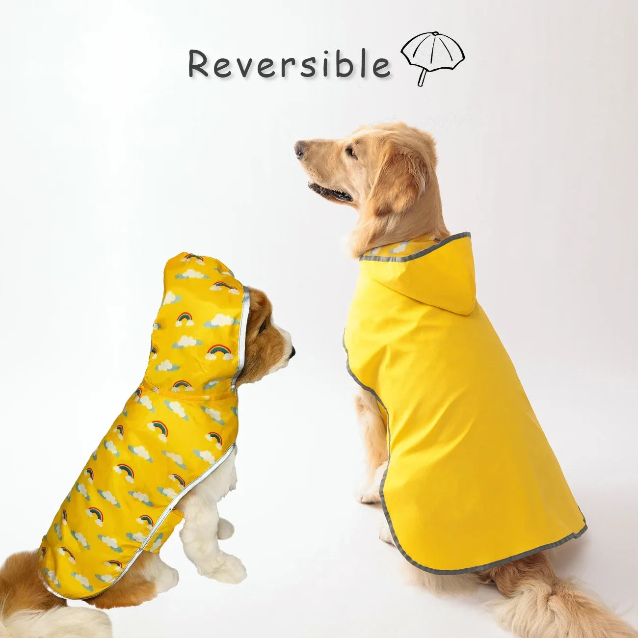 Two-Way Double-Layer Dog Raincoat For All-Weather Use