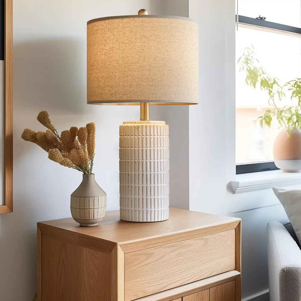 Modern Ceramic Table Lamps Set Of 2 For Living Room Nightstands