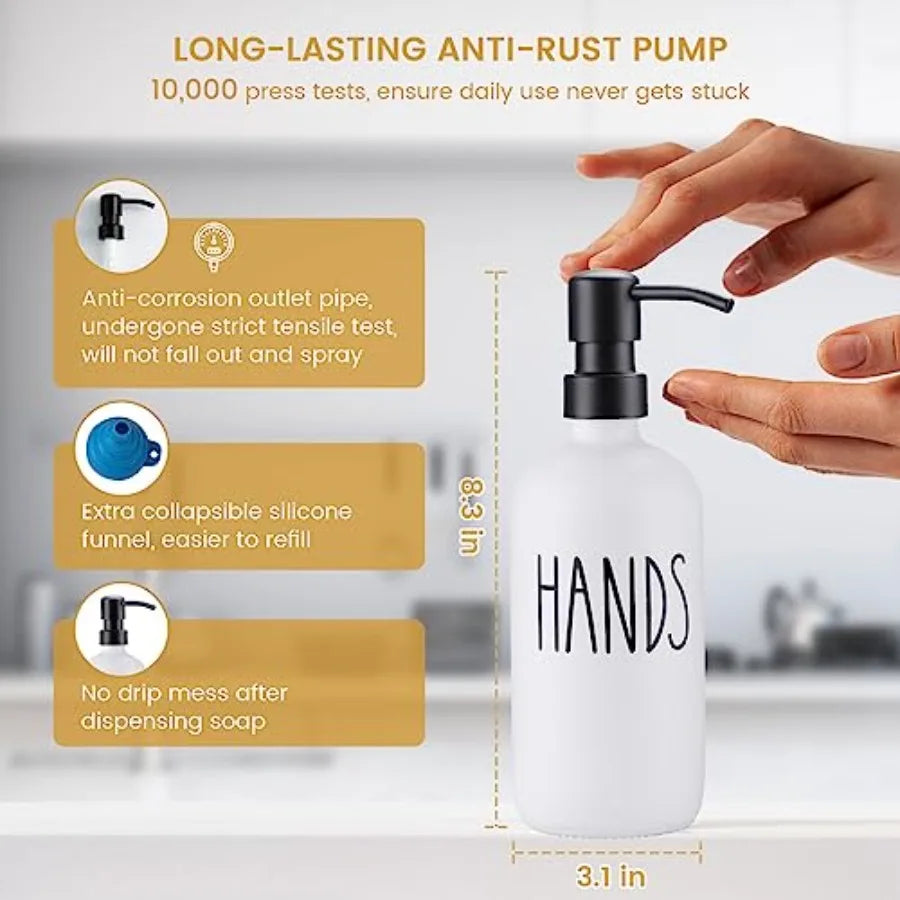 Glass Soap Dispenser For Kitchen And Hand Soap Farmhouse Style