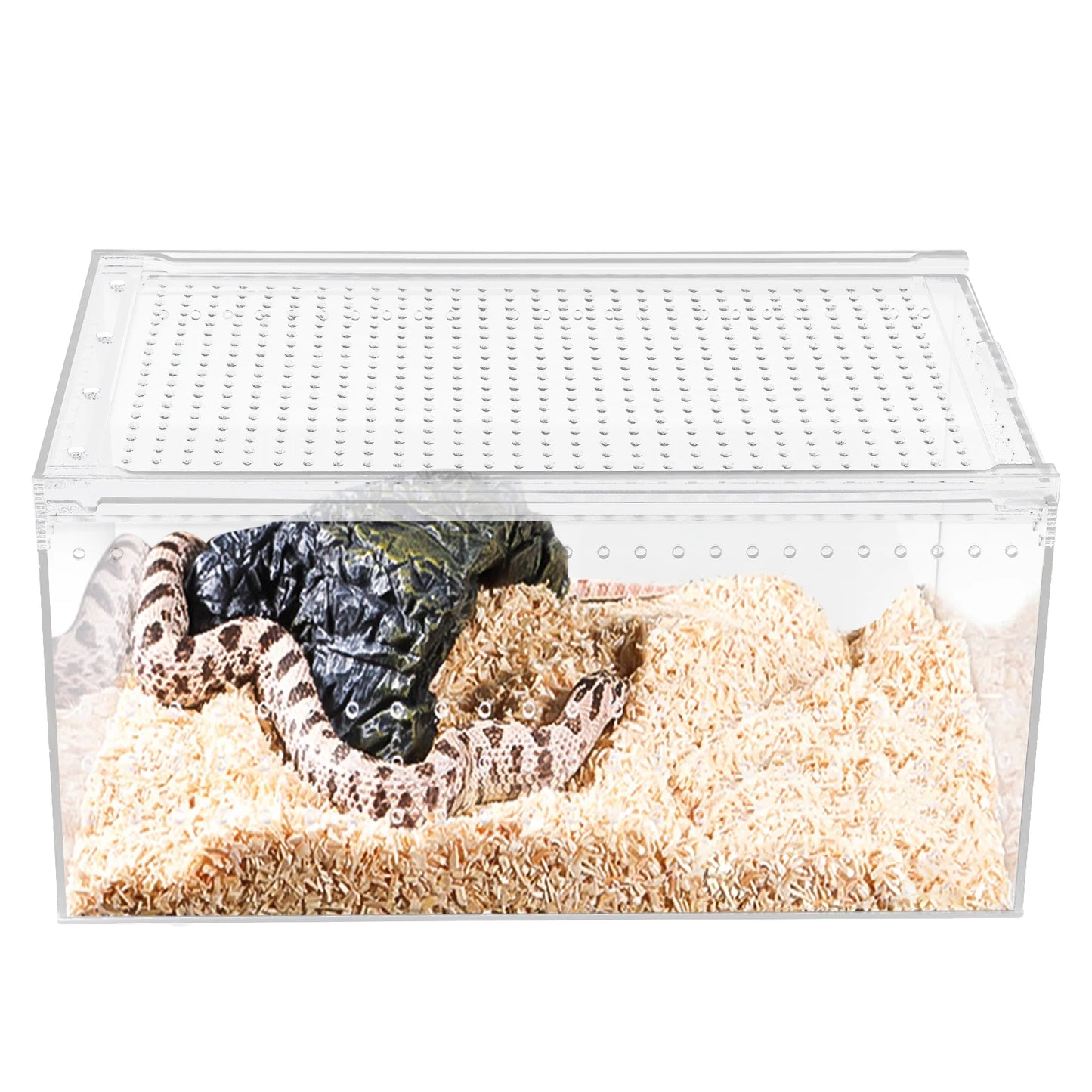 Bymaocar Acrylic Reptile Terrarium With Magnetic Lock Ventilation