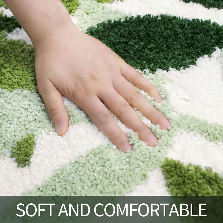 Non Slip Microfiber Bathroom Rug Set Water Absorbent Machine Washable
