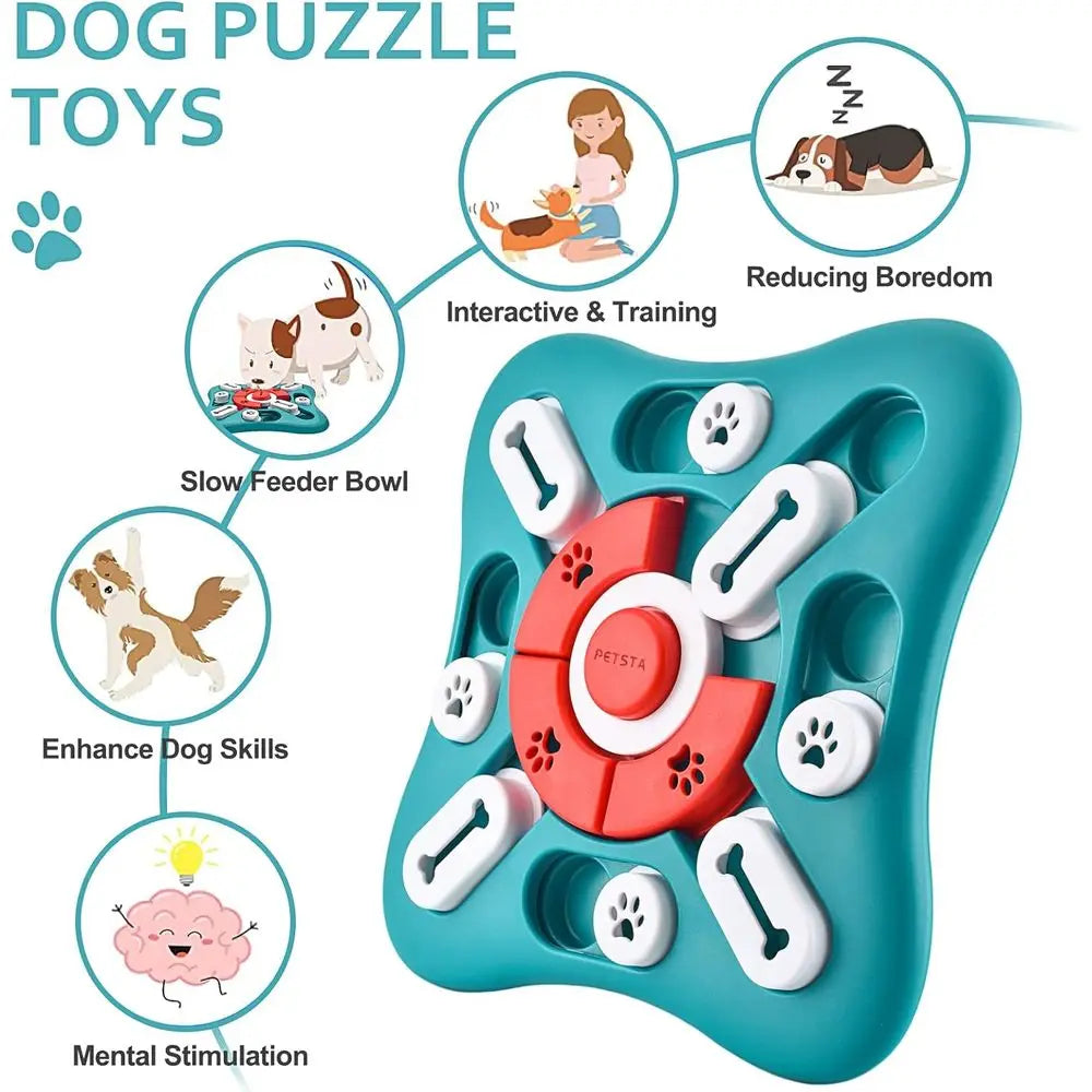 Dog Puzzle Toy Treat Dispensing Enrichment Interactive Brain Stimulator