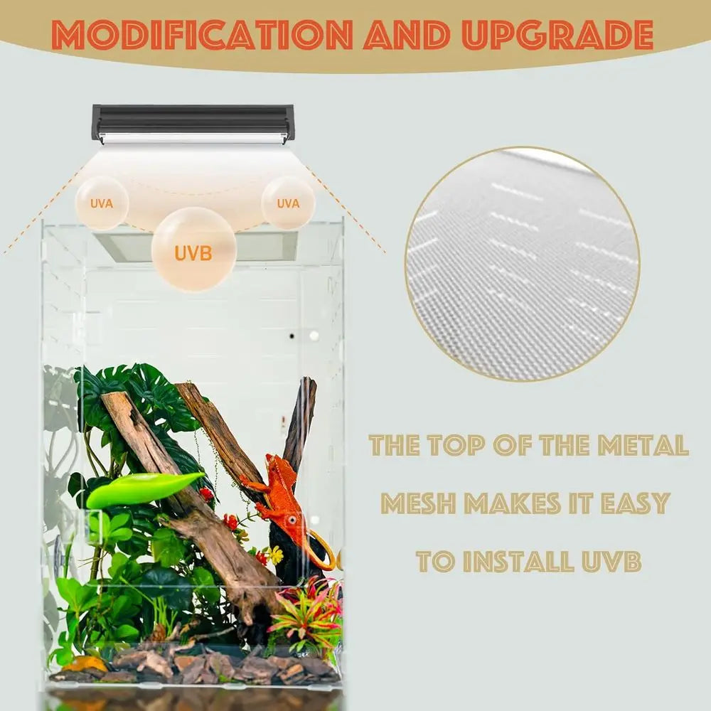 Acrylic Reptile Tank Terrarium for Geckos Lizards Spiders Snakes