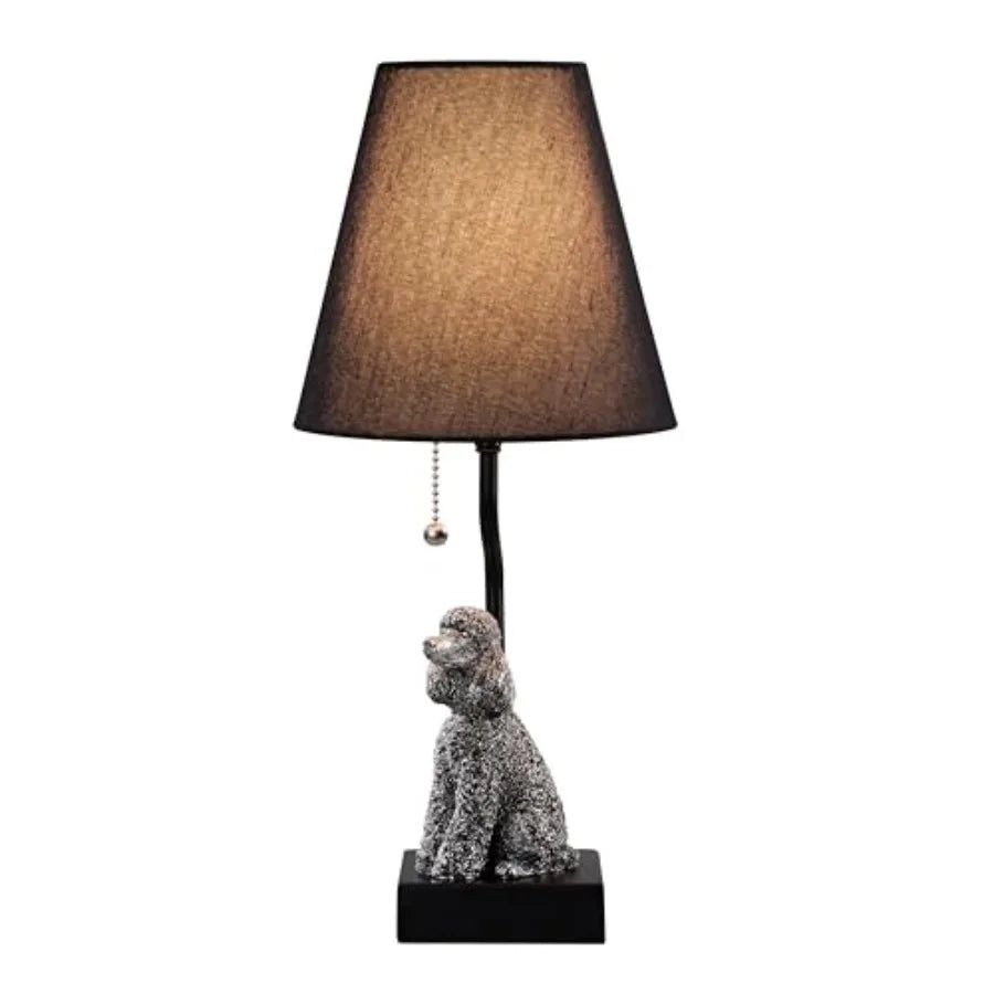 Portable Poodle Table Lamp With USB-C And USB-A Ports