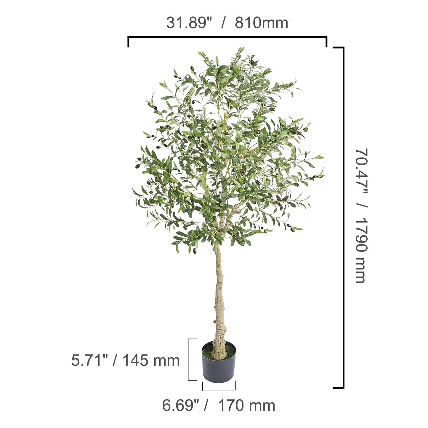 Artificial Olive Tree Lifelike Faux Plant For Home Office Decor