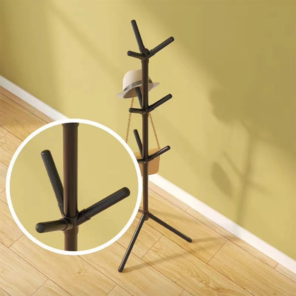 Vertical Tree Branch Floor To Floor Coat Rack For Clothes Hats