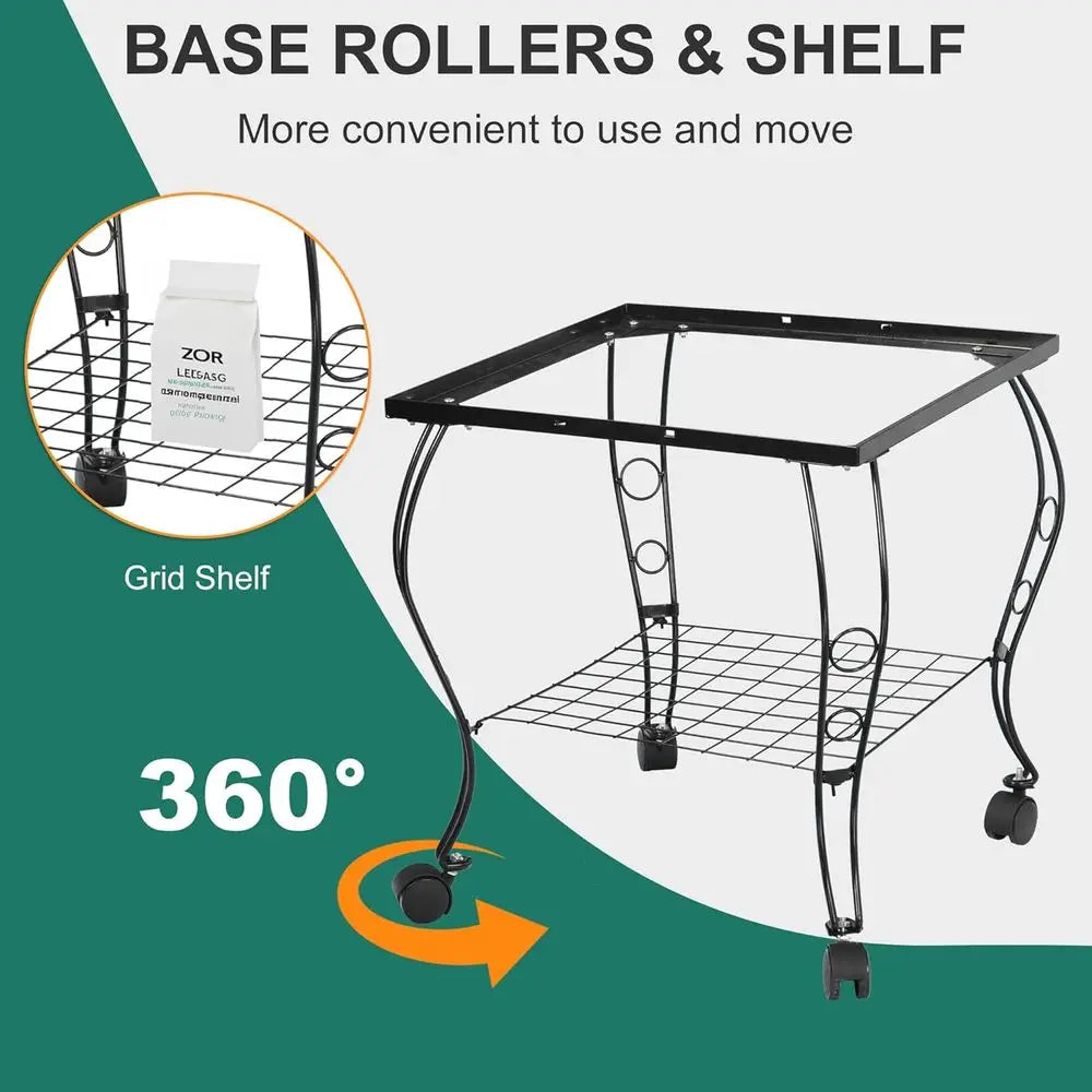 Open-Top Wrought Iron Bird Cage With Slide-Out Tray Stand